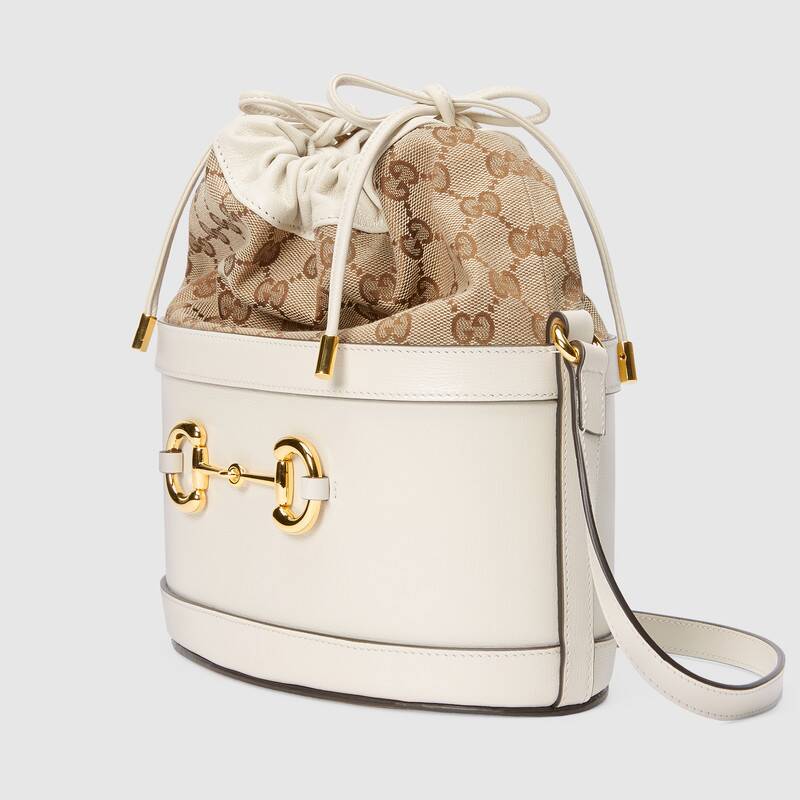 Gucci Horsebit 1955 Bucket Bag Shoulder Bag 602118 White